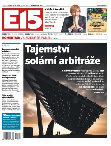 E-magazín E15 - 25.1.2018 - CZECH NEWS CENTER a. s.