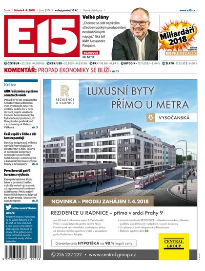 E-magazín E15 - 4.4.2018 - CZECH NEWS CENTER a. s.