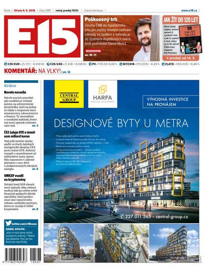 E-magazín E15 - 9.5.2018 - CZECH NEWS CENTER a. s.