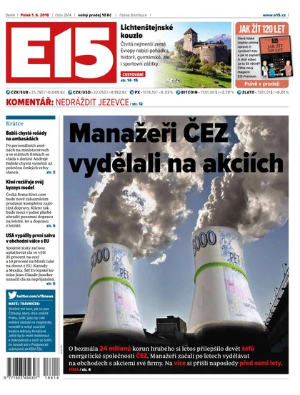 E-magazín E15 - 1.6.2018 - CZECH NEWS CENTER a. s.