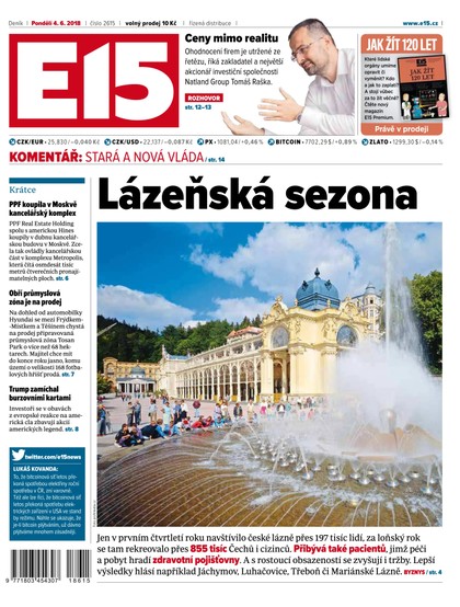 E-magazín E15 - 4.6.2018 - CZECH NEWS CENTER a. s.