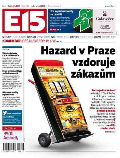 E-magazín E15 - 8.6.2018 - CZECH NEWS CENTER a. s.