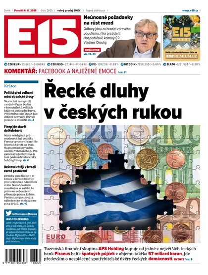 E-magazín E15 - 6.8.2018 - CZECH NEWS CENTER a. s.