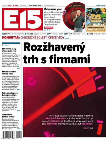 E-magazín E15 - 7.8.2018 - CZECH NEWS CENTER a. s.