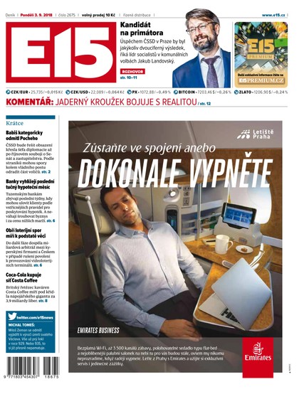 E-magazín E15 - 3.9.2018 - CZECH NEWS CENTER a. s.