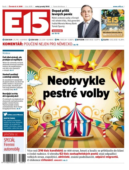 E-magazín E15 - 6.9.2018 - CZECH NEWS CENTER a. s.