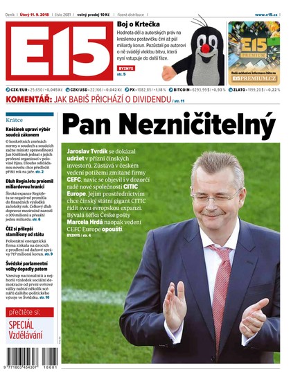 E-magazín E15 - 11.9.2018 - CZECH NEWS CENTER a. s.