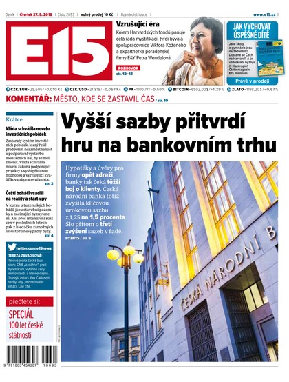 E-magazín E15 - 27.9.2018 - CZECH NEWS CENTER a. s.