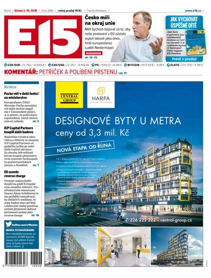 E-magazín E15 - 3.10.2018 - CZECH NEWS CENTER a. s.