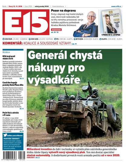 E-magazín E15 - 13.11.2018 - CZECH NEWS CENTER a. s.