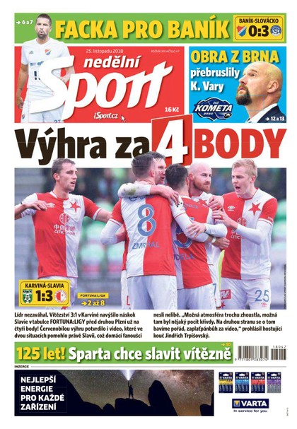 E-magazín Nedělní Sport - 25.11.2018 - CZECH NEWS CENTER a. s.