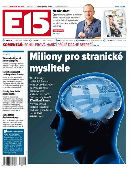 E-magazín E15 - 29.11.2018 - CZECH NEWS CENTER a. s.