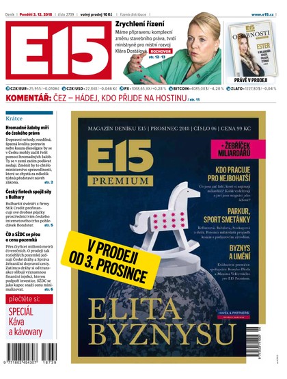 E-magazín E15 - 3.12.2018 - CZECH NEWS CENTER a. s.