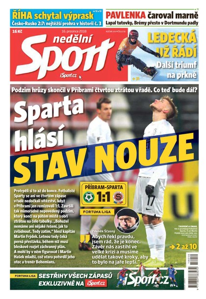 E-magazín Nedělní Sport - 16.12.2018 - CZECH NEWS CENTER a. s.