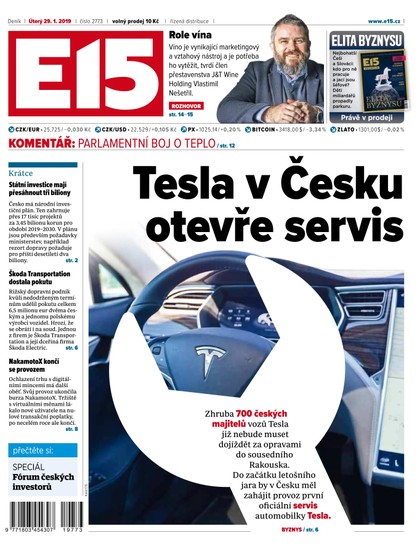 E-magazín E15 - 29.1.2019 - CZECH NEWS CENTER a. s.