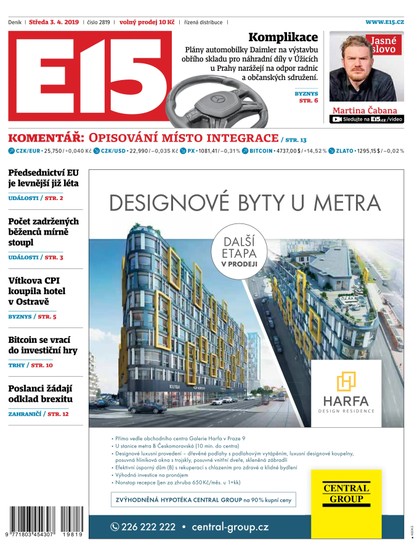 E-magazín E15 - 3.4.2019 - CZECH NEWS CENTER a. s.