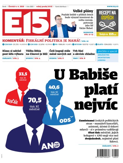 E-magazín E15 - 4.4.2019 - CZECH NEWS CENTER a. s.