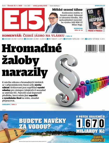 E-magazín E15 - 25.4.2019 - CZECH NEWS CENTER a. s.