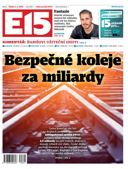 E-magazín E15 - 4.5.2019 - CZECH NEWS CENTER a. s.