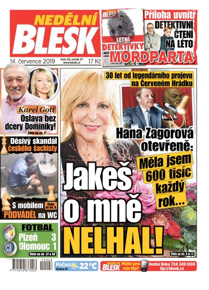 E-magazín Nedělní Blesk - 14.7.2019 - CZECH NEWS CENTER a. s.