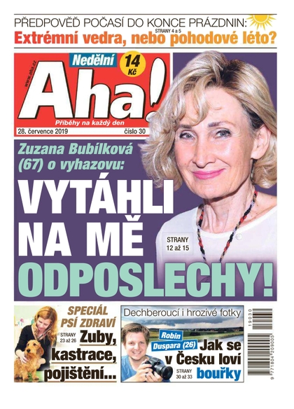 E-magazín Nedělní AHA! - 28.7.2019 - CZECH NEWS CENTER a. s.