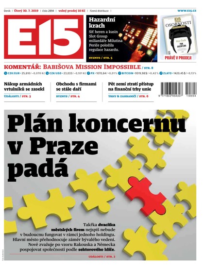 E-magazín E15 - 30.7.2019 - CZECH NEWS CENTER a. s.