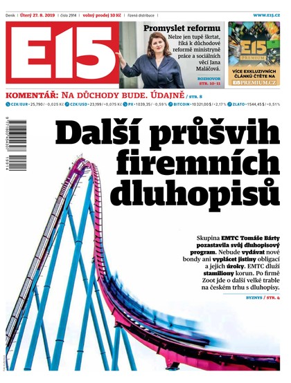 E-magazín E15 - 27.8.2019 - CZECH NEWS CENTER a. s.