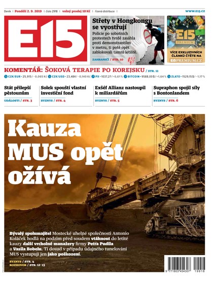 E-magazín E15 - 2.9.2019 - CZECH NEWS CENTER a. s.