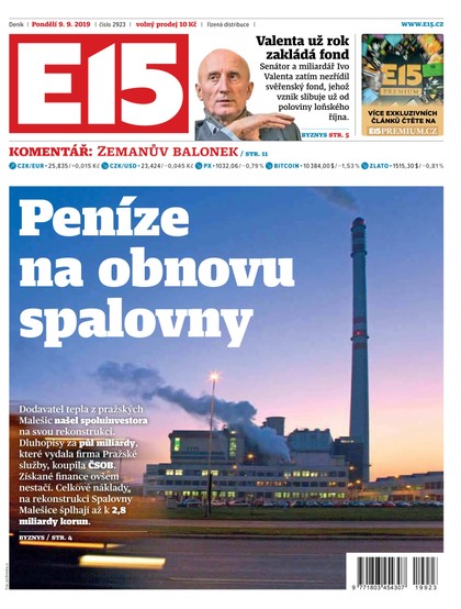 E-magazín E15 - 9.9.2019 - CZECH NEWS CENTER a. s.