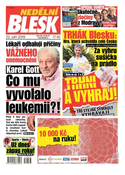 E-magazín Nedělní Blesk - 22.9.2019 - CZECH NEWS CENTER a. s.