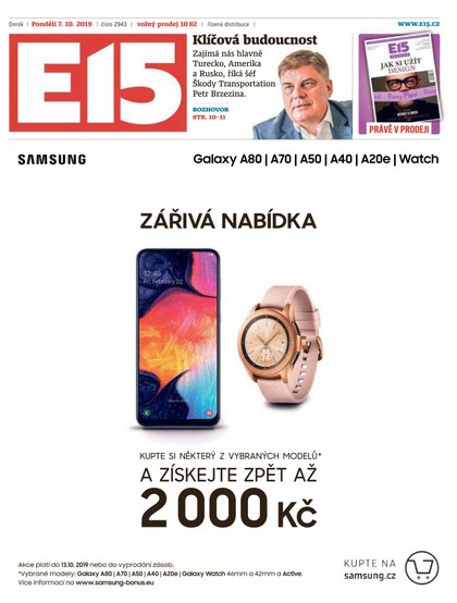 E-magazín E15 - 7.10.2019 - CZECH NEWS CENTER a. s.