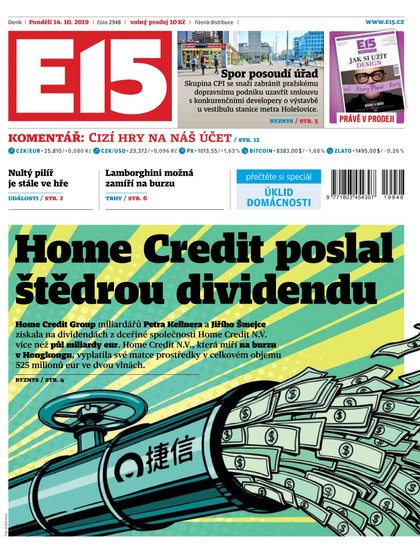 E-magazín E15 - 14.10.2019 - CZECH NEWS CENTER a. s.