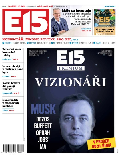 E-magazín E15 - 21.10.2019 - CZECH NEWS CENTER a. s.