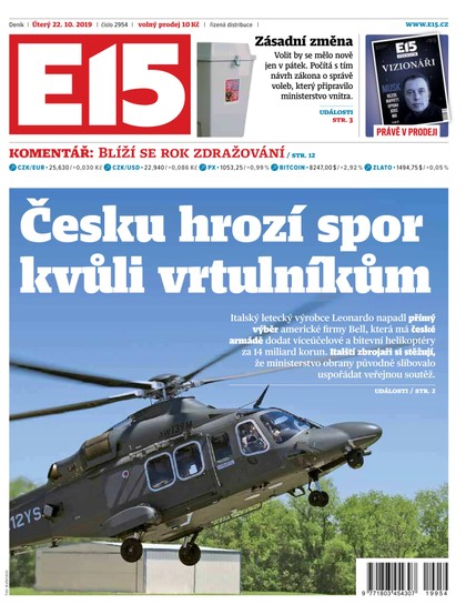 E-magazín E15 - 22.10.2019 - CZECH NEWS CENTER a. s.