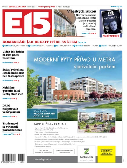 E-magazín E15 - 23.10.2019 - CZECH NEWS CENTER a. s.