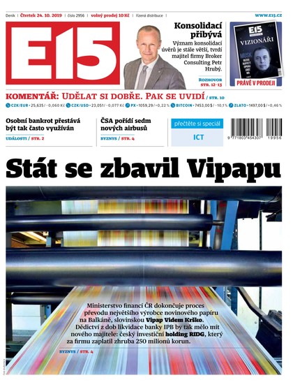 E-magazín E15 - 24.10.2019 - CZECH NEWS CENTER a. s.