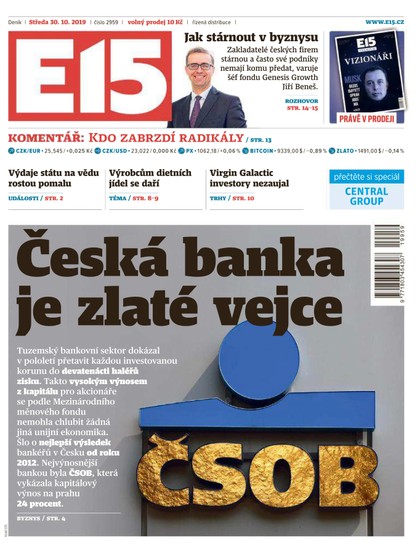 E-magazín E15 - 30.10.2019 - CZECH NEWS CENTER a. s.