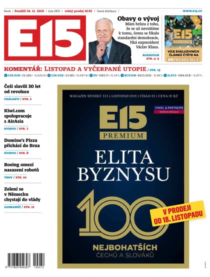 E-magazín E15 - 18.11.2019 - CZECH NEWS CENTER a. s.