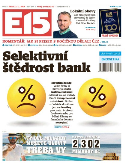 E-magazín E15 - 22.11.2019 - CZECH NEWS CENTER a. s.