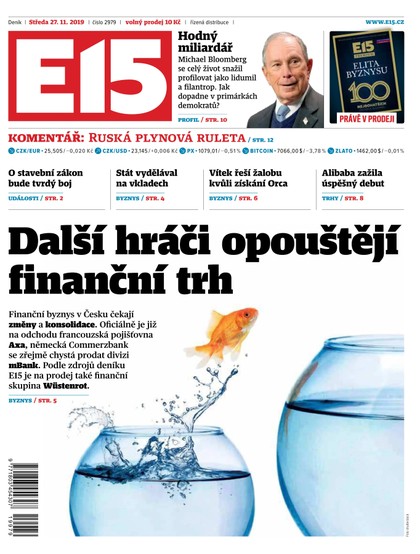 E-magazín E15 - 27.11.2019 - CZECH NEWS CENTER a. s.