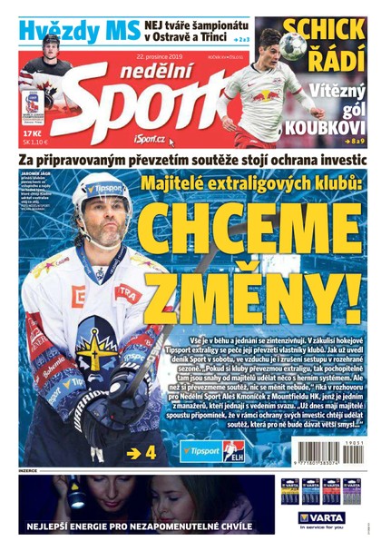 E-magazín Nedělní Sport - 22.12.2019 - CZECH NEWS CENTER a. s.