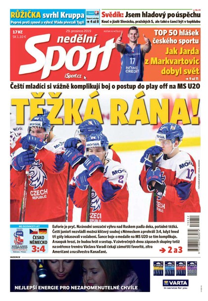 E-magazín Nedělní Sport - 29.12.2019 - CZECH NEWS CENTER a. s.