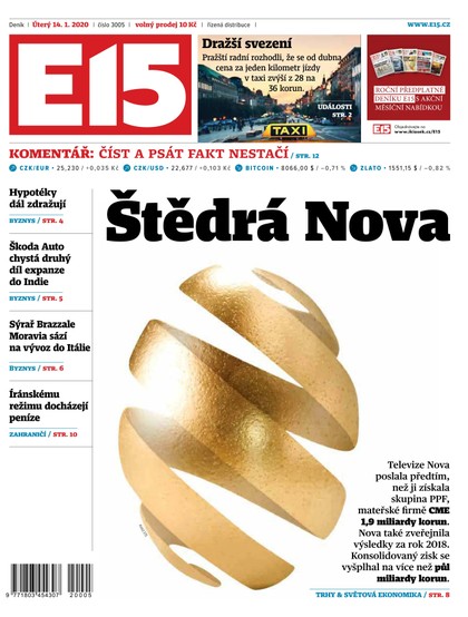 E-magazín E15 - 14.1.2020 - CZECH NEWS CENTER a. s.