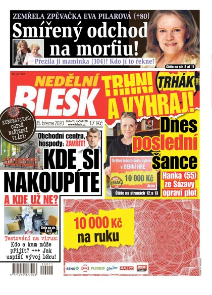 E-magazín Nedělní Blesk - 15.3.2020 - CZECH NEWS CENTER a. s.