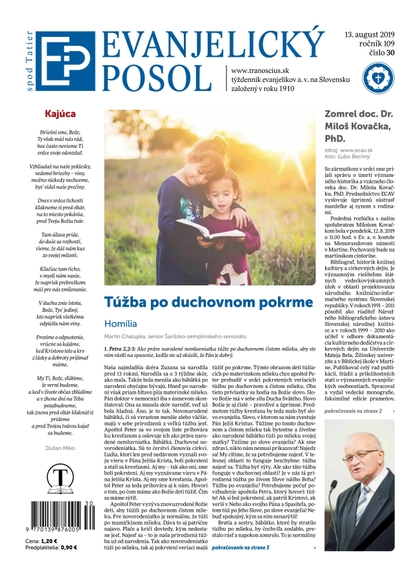 E-magazín Evanjelický POSOL spod Tatier 30/2019 - TRANOSCIUS a.s.