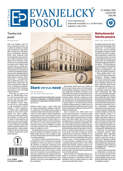 E-magazín Evanjelický POSOL spod Tatier 39/2019 - TRANOSCIUS a.s.