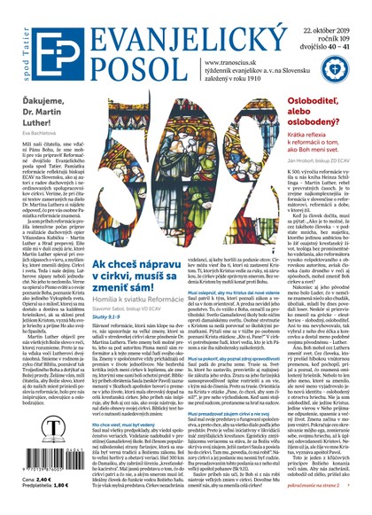 E-magazín Evanjelický POSOL spod Tatier 40-41/2019 - TRANOSCIUS a.s.