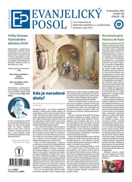 E-magazín Evanjelický POSOL spod Tatier 51-52/2019 - TRANOSCIUS a.s.