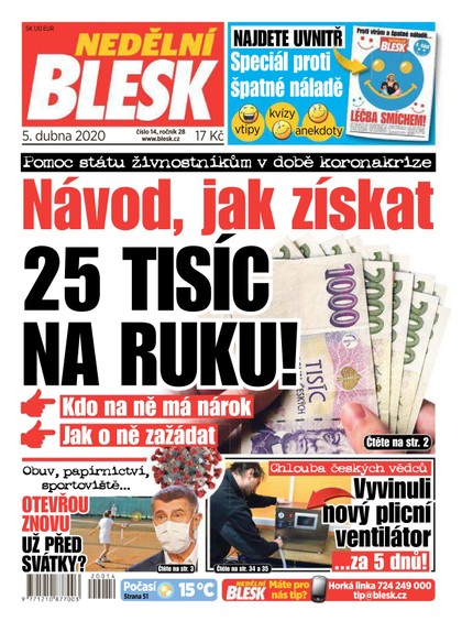 E-magazín Nedělní Blesk - 5.4.2020 - CZECH NEWS CENTER a. s.