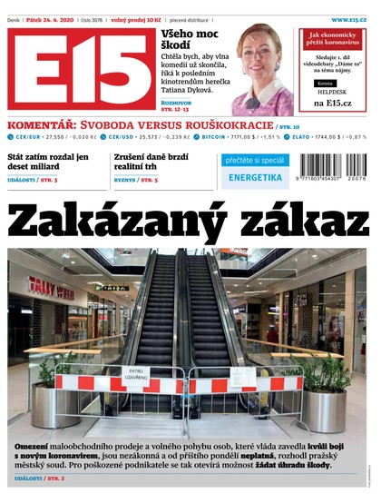 E-magazín E15 - 24.4.2020 - CZECH NEWS CENTER a. s.